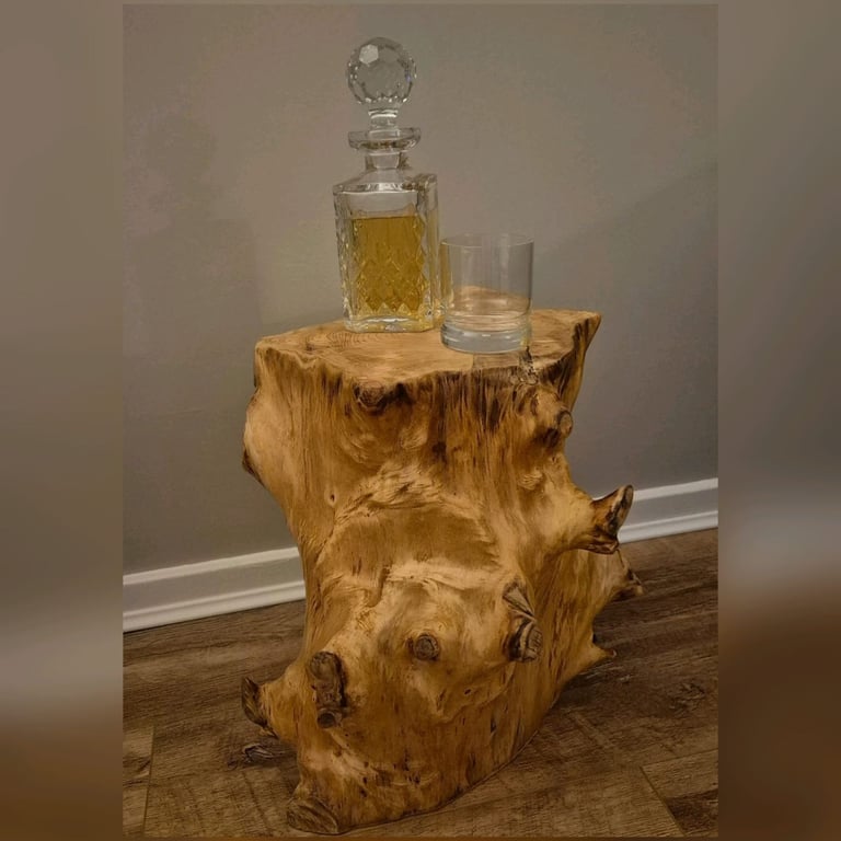 Rustic handmade Live Edge Furniture: Bespoke Sustainable Design, end table. 