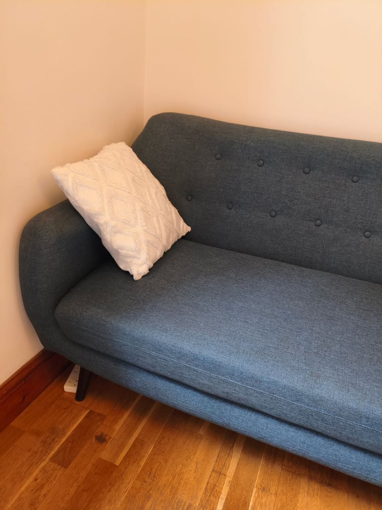 Sofa - blue - from no pets and no smoking home