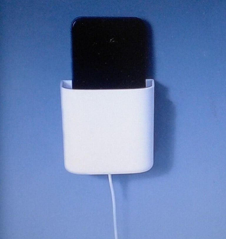 New White Wall Mounted Remote Control Mobile Phone Storage Rack Holder.POST OR COLLECT!