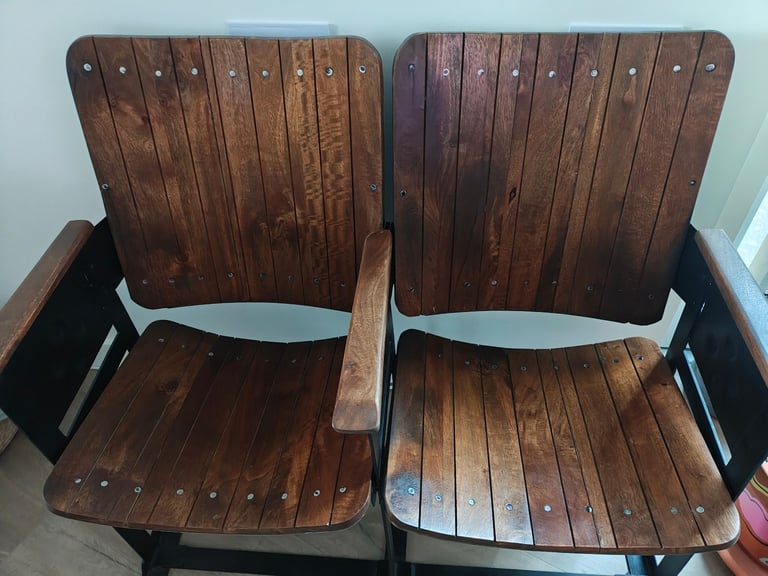 Wooden Vintage Cinema Chairs 