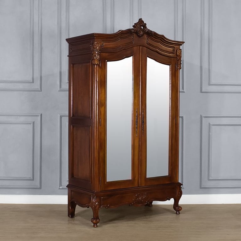 Masterpiece La Rochelle Handmade French Antique Style Mirrored Wardrobe / Armoire - Brand New