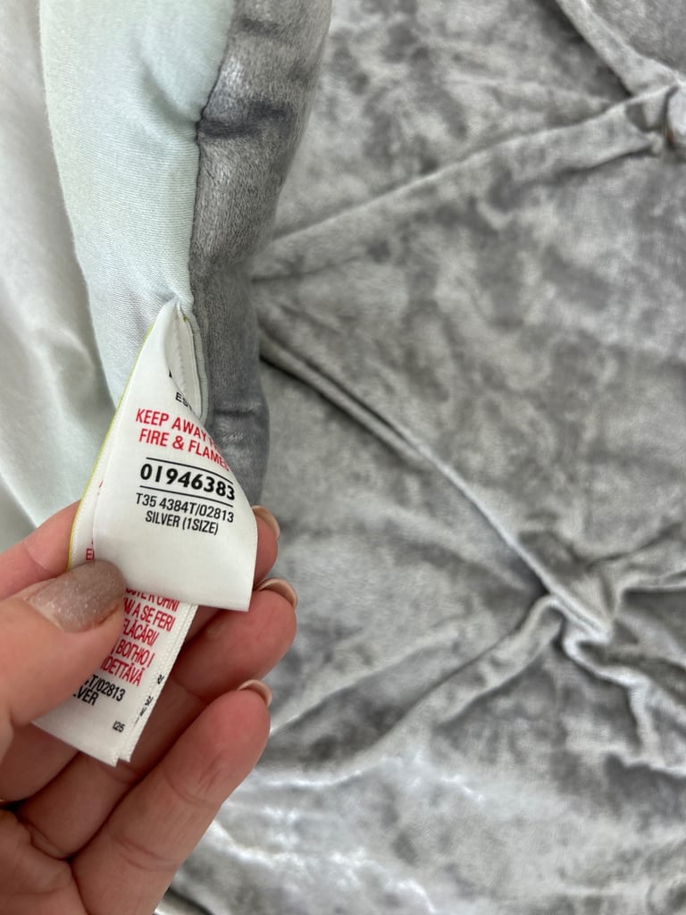M&S silver grey velvet throw for double bed