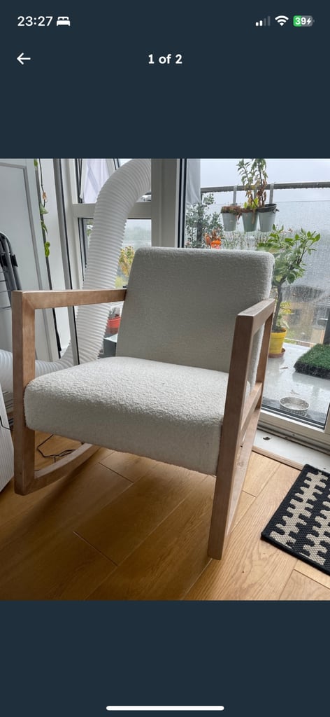 image for Daals Fyne Ecru Boucle and Oak Rocking Chair