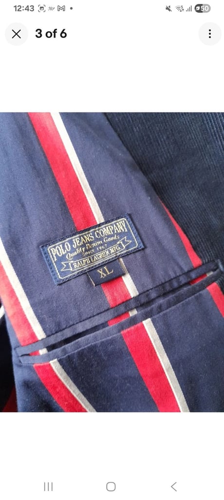 RALPH LAUREN POLO JEANS NAVY JACKET 44R