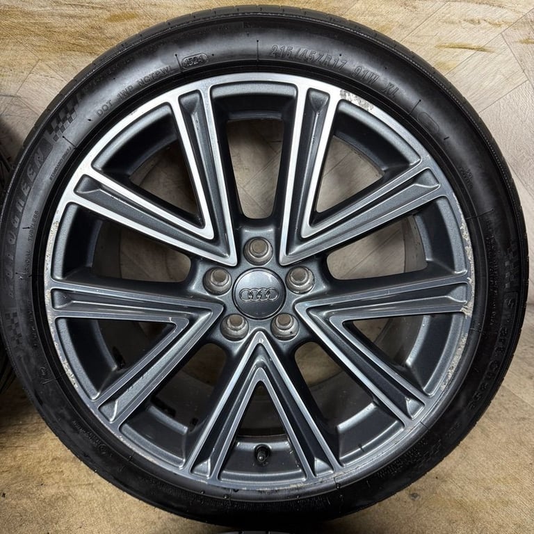 17'' GENUINE AUDI A1 S LINE GREY DC NEW MODEL ALLOY WHEELS ALLOYS TYRES