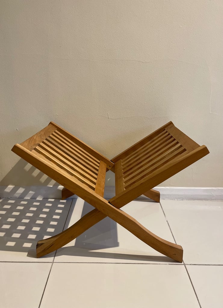 image for Oak wood magazine rack 