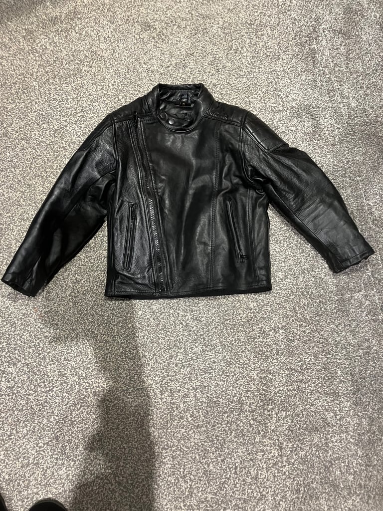 image for Kids motorbike leather jacket,trousers and gloves. Frank Thomas