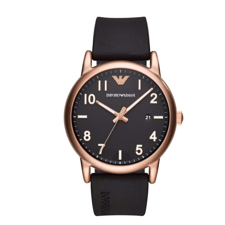 image for Emporio Armani Men's Black Rubber Strap Watch
