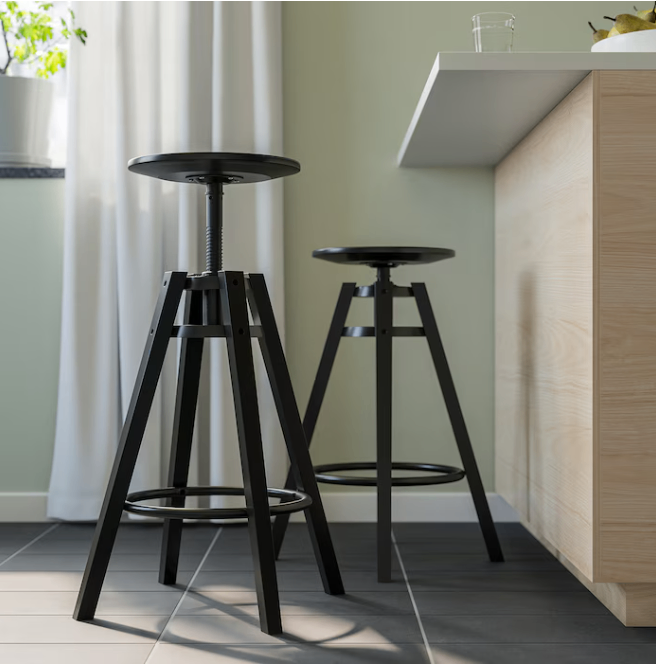 2 IKEA Dalfred Height Adjustable Bar Stools with Seat Cushions FREE DELIVERY 039