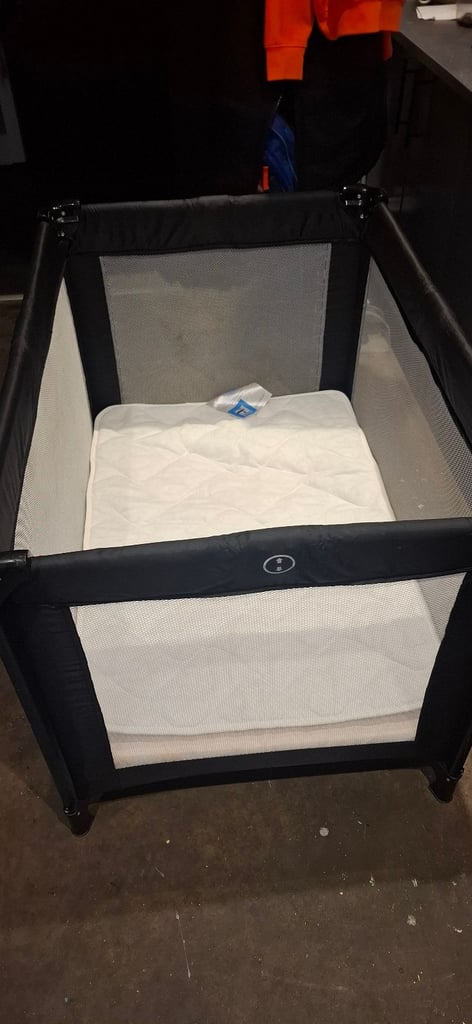 image for Travel cot with mattress and mattress topper 