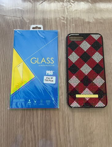 iPhone Plus Luxury Diamond Case and Glass Screen Protector in