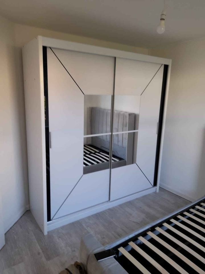 Sliding Mirror Doors Wardrobe- Mirror Door wardrobes-2 and 3 door wardrobe-MDF wood free delivery