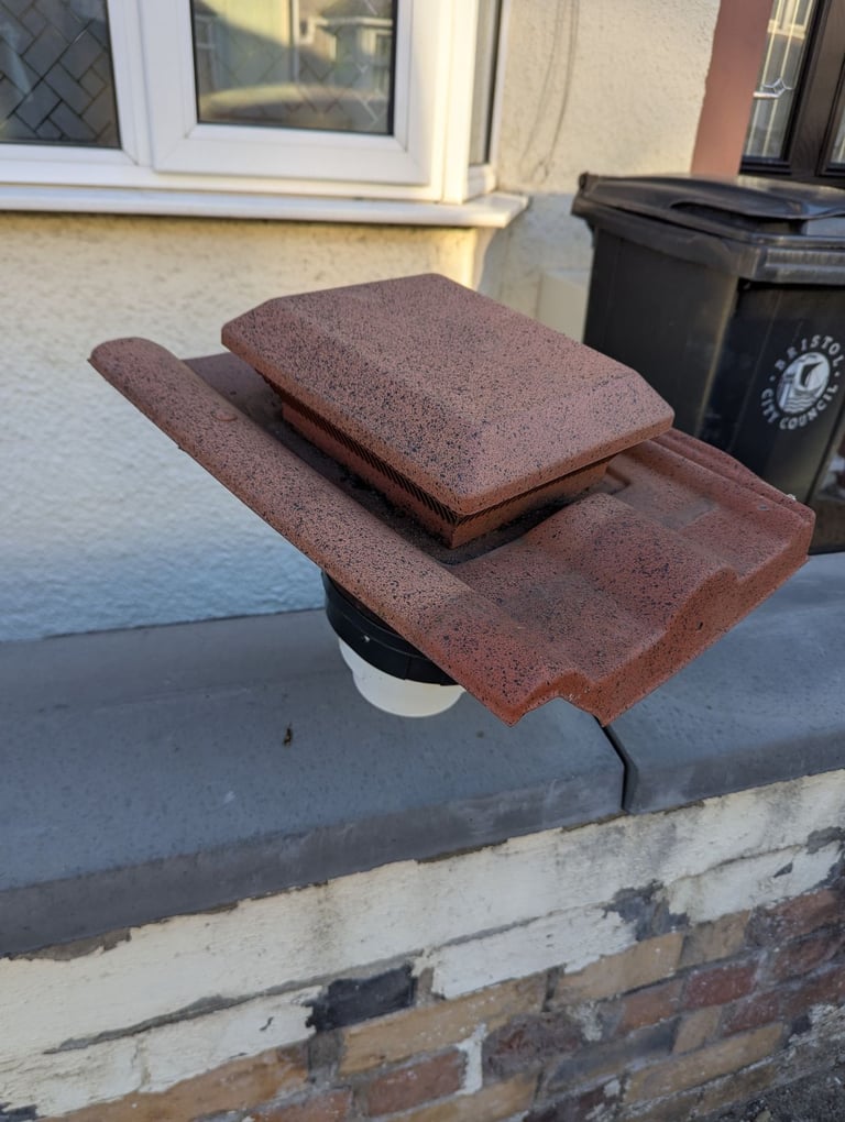 image for Redland 50 Double Roman Roof Tile Cowl Vent in Antique Red (Granular)