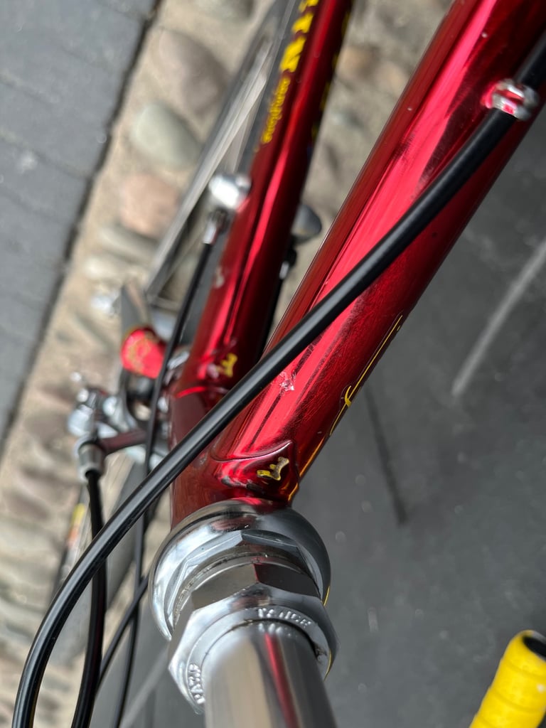 Fully serviced vintage Italian flat bar Road bike Faggin Columbus
