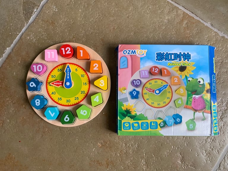 image for Tell the time wooden clock