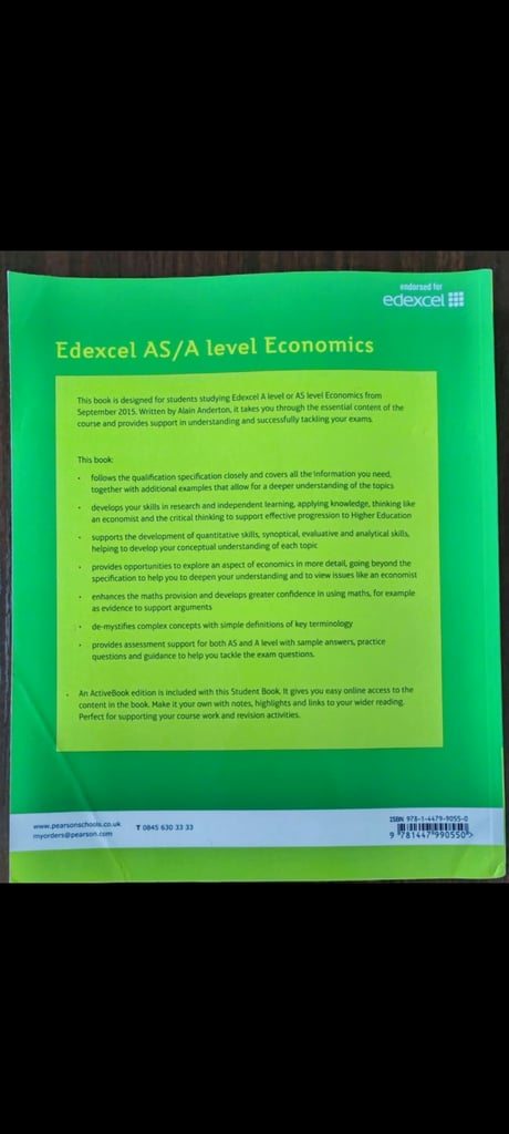 EDEXCEL AS/A-LEVEL ECONOMICS TEXT BOOK - 6th Edition by Alain Anderton