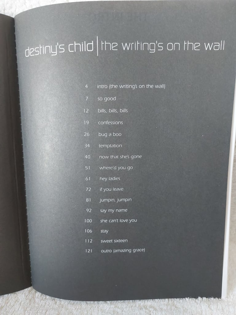 Destiny's Child, The Writing's on the Wall Piano Music