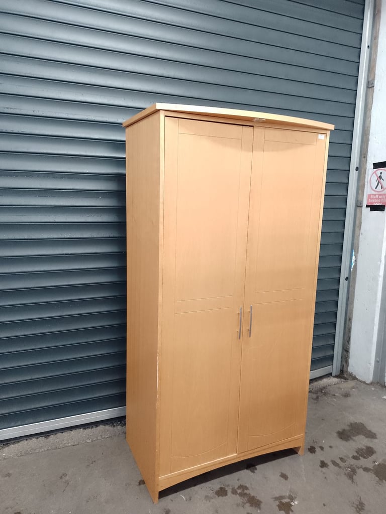 2 door wardrobe 96cm x 62cm x 187cm, Ref:18358