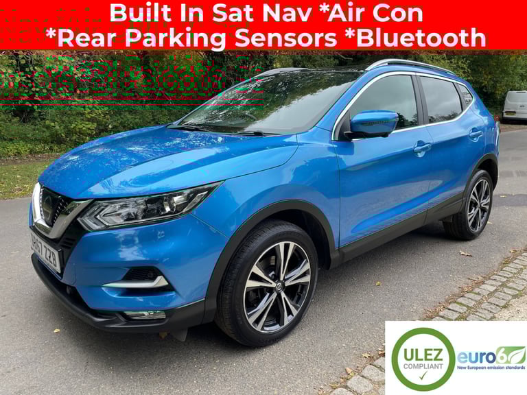 2017 Nissan Qashqai 1.2DiG-T N-Connecta 5 Door Petrol Suv In Blue - Euro 6 HATCHBACK Petrol Manual