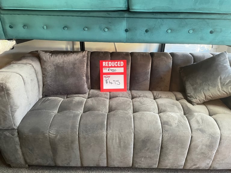 Velvet Grey 3 Seater Rochford Sofa  