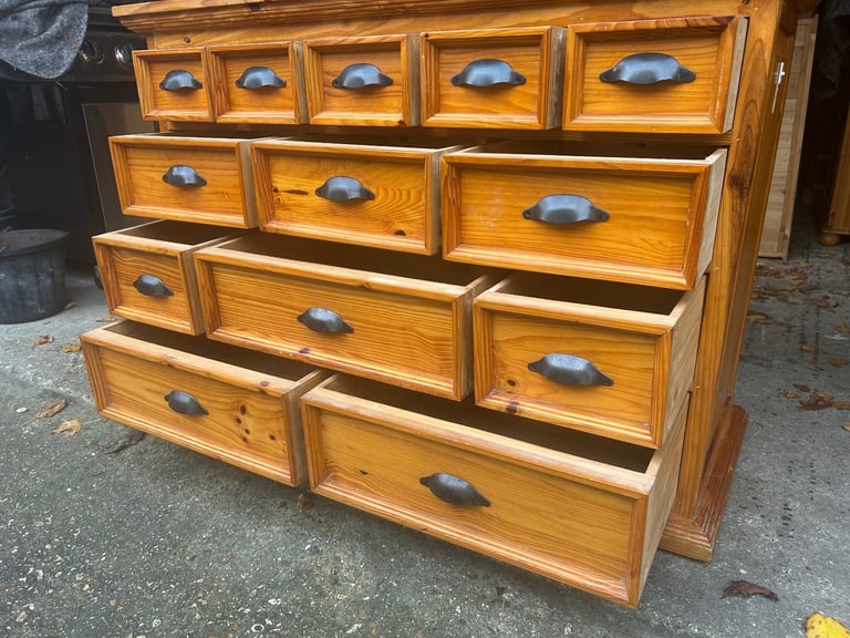 Solid chunky pine large chest of drawers. Possible delivery 