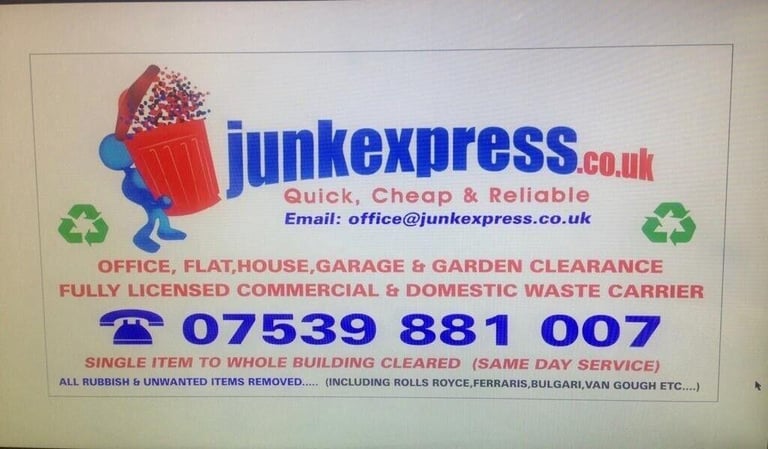ALL RUBBISH REMOVAL,HOUSE/FLAT/GARAGE CLEARANCE,SOFA/MATTRESS COLLECTION,OFFICE WASTE DISPOSAL
