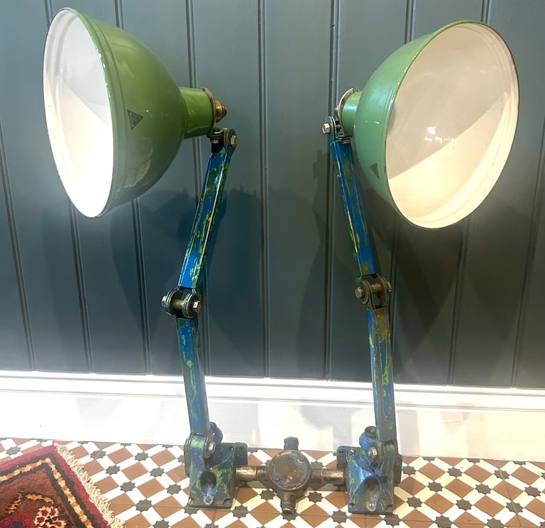 Green EDL industrial desk vintage lamp office factory retro antique light lighting factory table