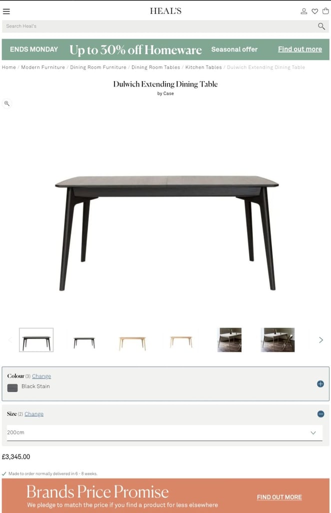 Heals Dulwich Extending Dining Table by Case