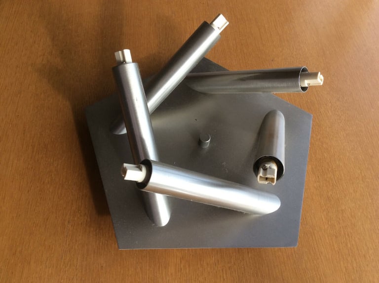 Brushed Stainless Steel Modern Ceiling Light, No Shades