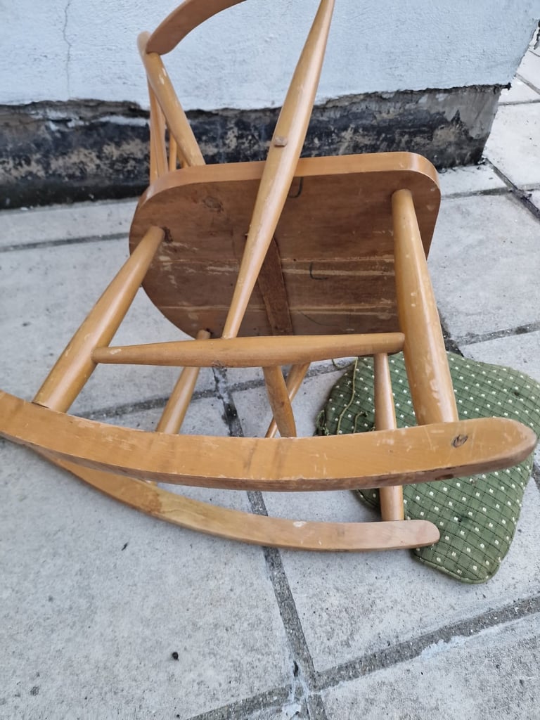 Small Size Ercol Rocking Chair With Original Cushion