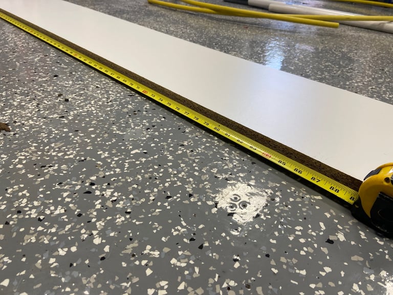 1 x length laminate shelf