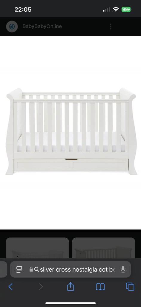 Silver Cross Nostalgia sleigh cotbed