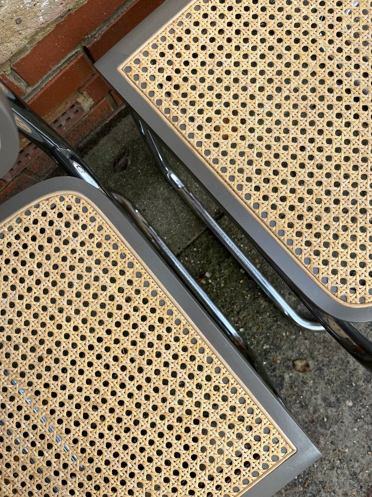 Rare Set of 4 vintage Bauhaus Marcel Breuer grey Cesca dining chairs