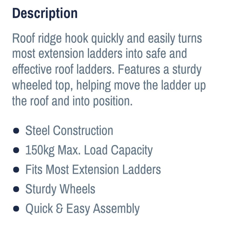 Ladder Roof Ridge Hooks 
