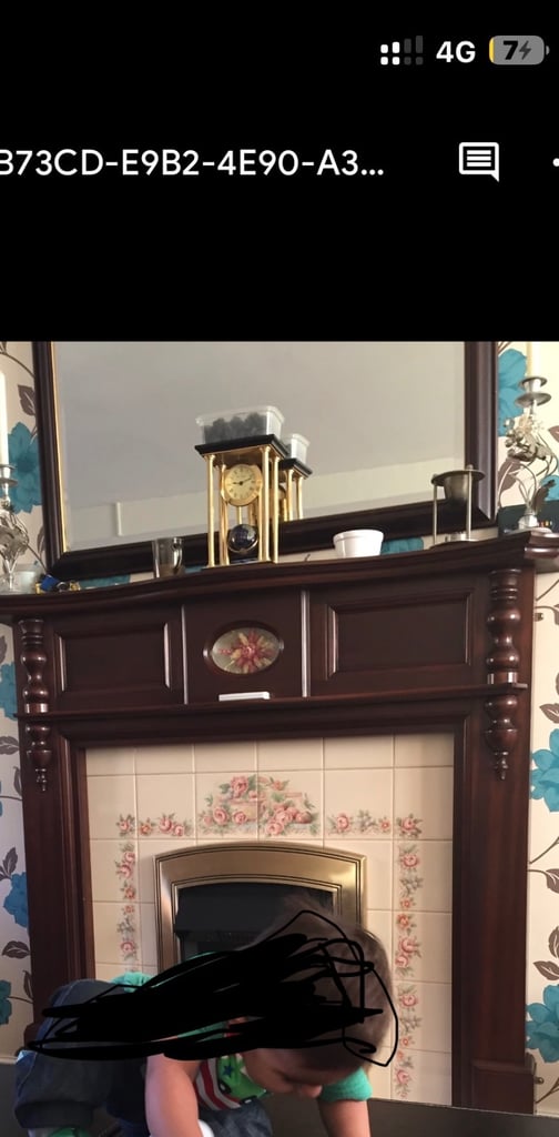 REAL OAK FIREPLACE WITH TILES + MIRROR 