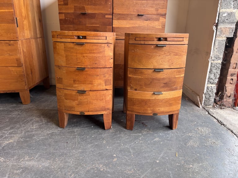 Barker and Stonehouse Rye reclaimed solid wood pair of bedside drawers ! 
