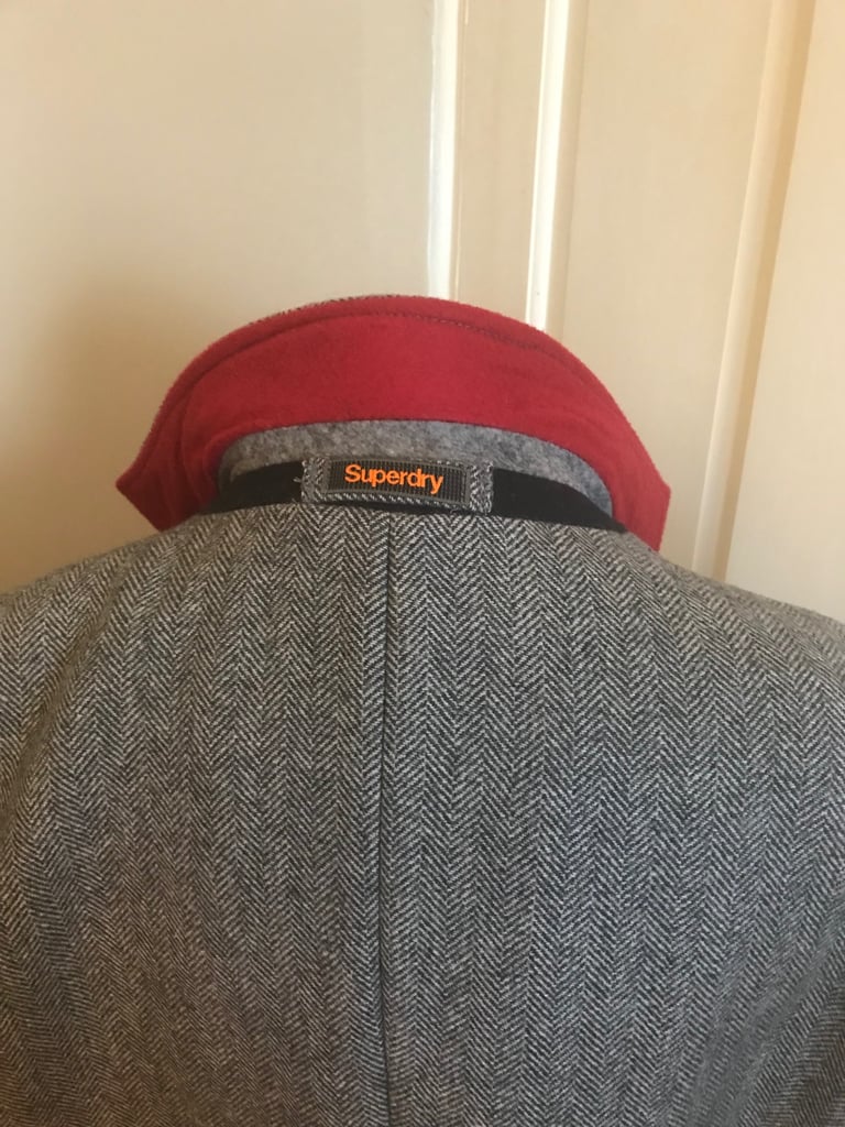 RRP £200 brand new no tags mens Superdry supremacy long trench coat winter jacket size large mens