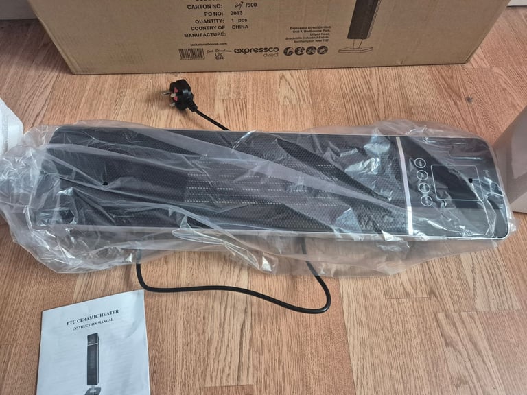 Jack Stonehouse Electric PTC Ceramic Fan Heater, 2000w Black