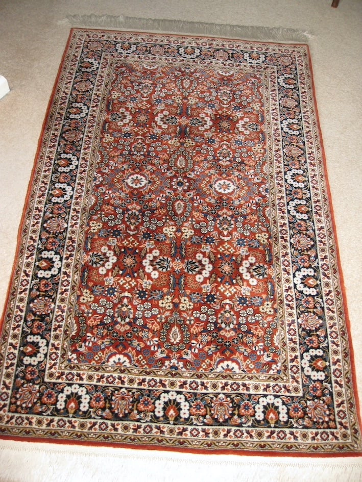 image for Hand-made 100% Wool Iranian rug, rust colour