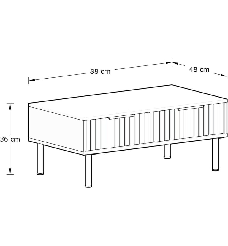 NEW just assembled GFW Nervata 2 Drawer Coffee Table With Modern Dark Oak Finish For Living Room,