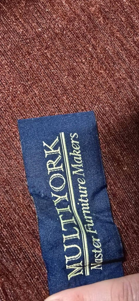 Multiyork®️ Imogen Duck Feather Interlined Wine Red Fabric Loose Cover Armchair Excellent Condition