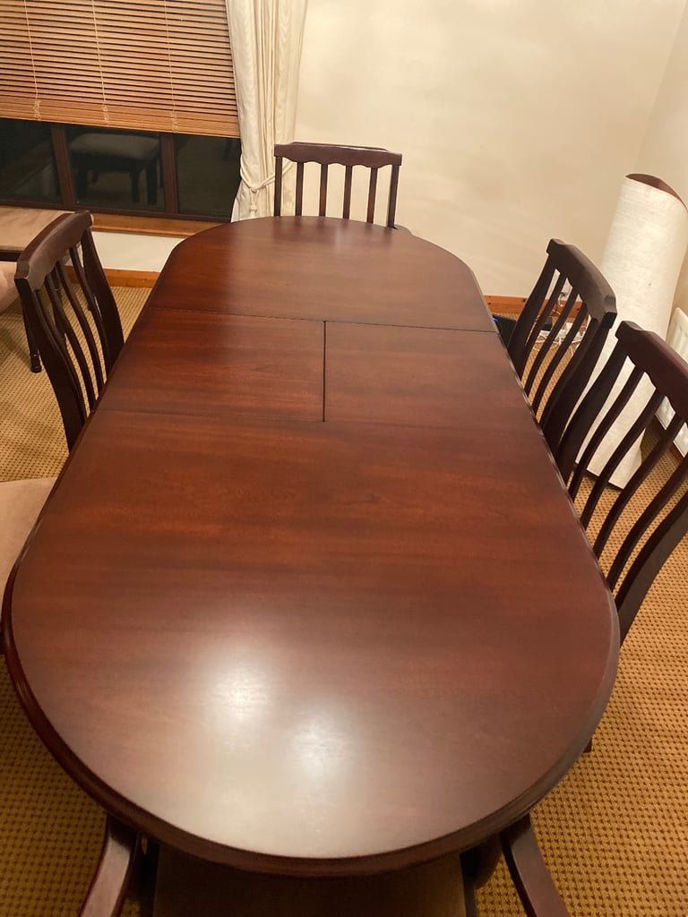 image for Mahogany Table and Chairs with cabinet 