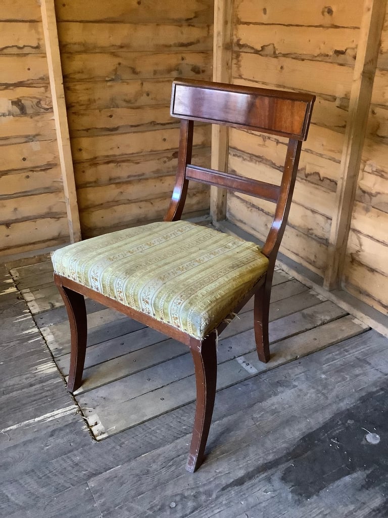 image for Mahogany & Edwardian upholstered cotton dining chair