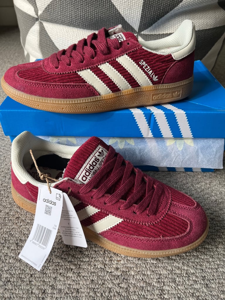 image for Adidas Handball Spezials Trainers Corded Bungundy Red Size 5 Women’s