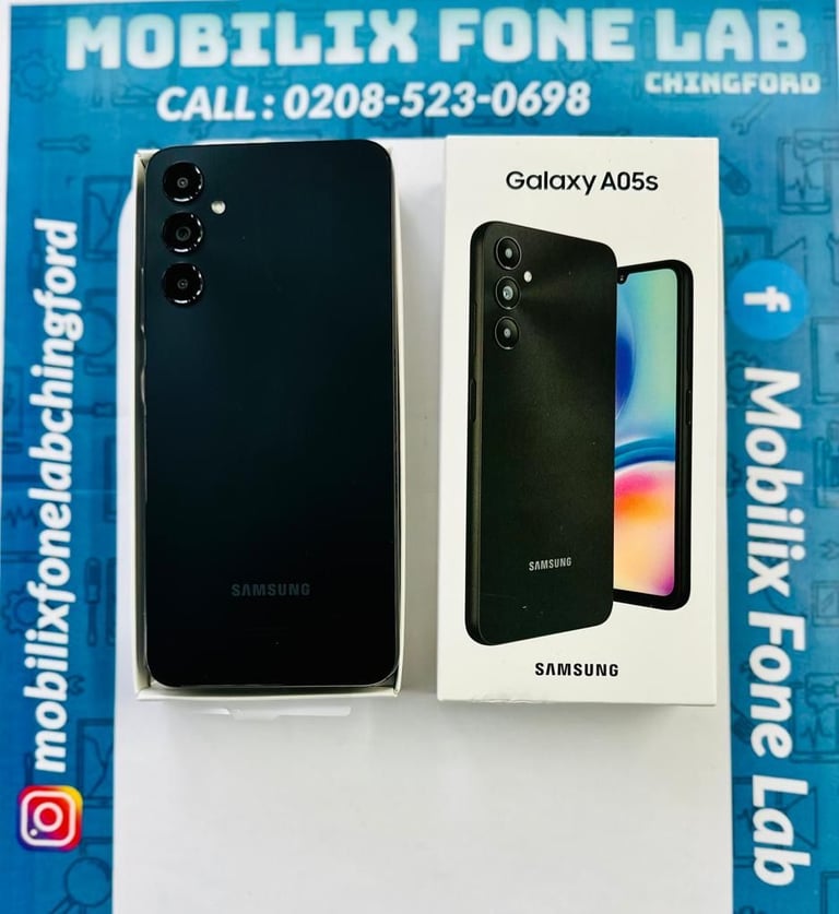 Brand New Samsung Galaxy A05S 4G 128GB Storage 4GB RAM Dual Sim Black Unlocked Latest Android
