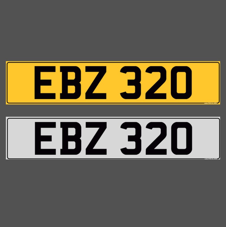EBZ 320 - Dateless Cherished Registration Number Plate - BMW 320 Maybe?