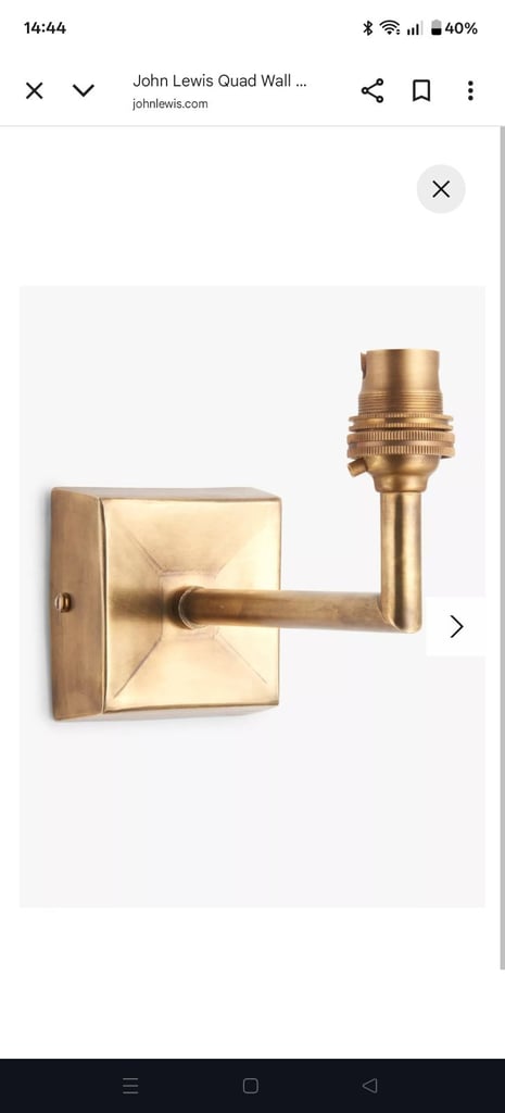 John Lewis Quad Wall Light Fitting, Aged Brass