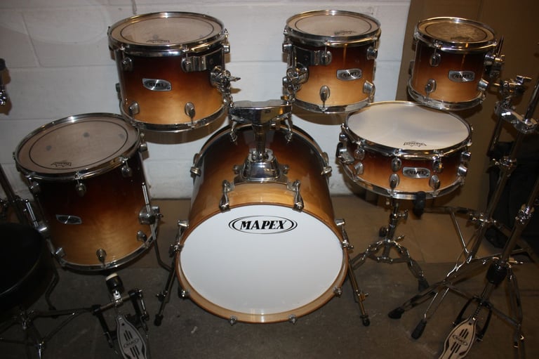 Mapex Pro M Series Caramel Fade 6 Piece Refurbished Drum Kit 20in Bass + All Hardware ~ £575 ono