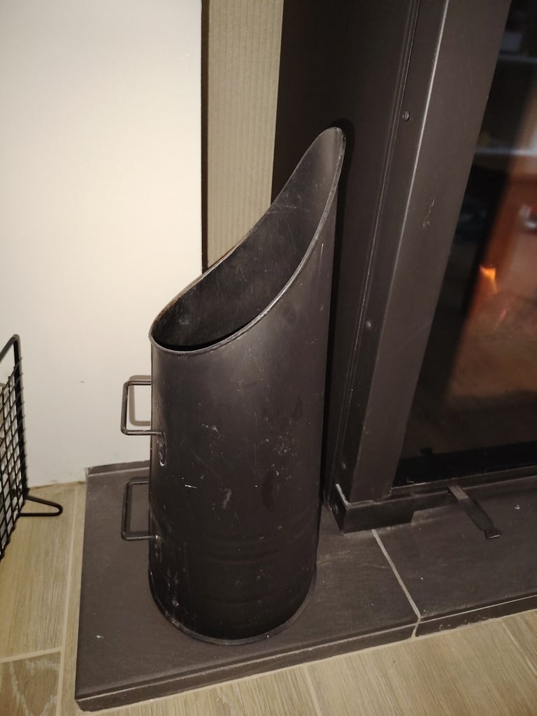 Black Coal Hod Bucket Scuttle Fireplace Fire Side  49cm