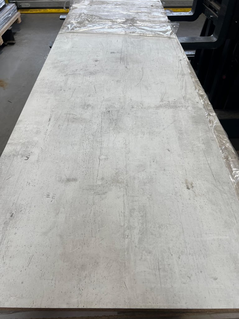 image for Brand New 100 x 650 x 23 mm Concrete White Square Edge Laminate Worktop